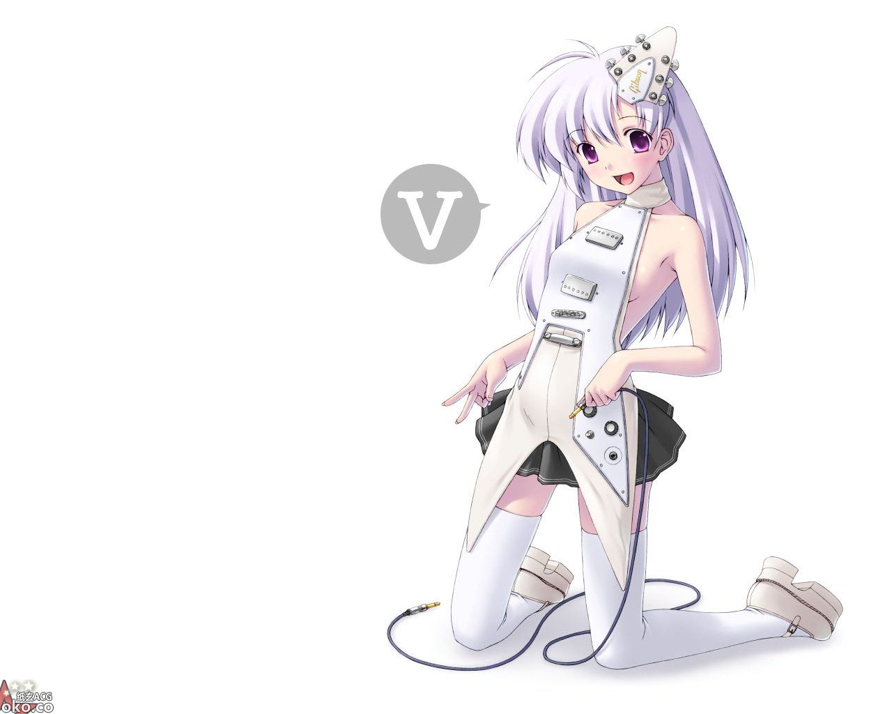 Konachan.com - 3843 anthropomorphism gray_hair guitar instrument kazuma_muramasa.jpg