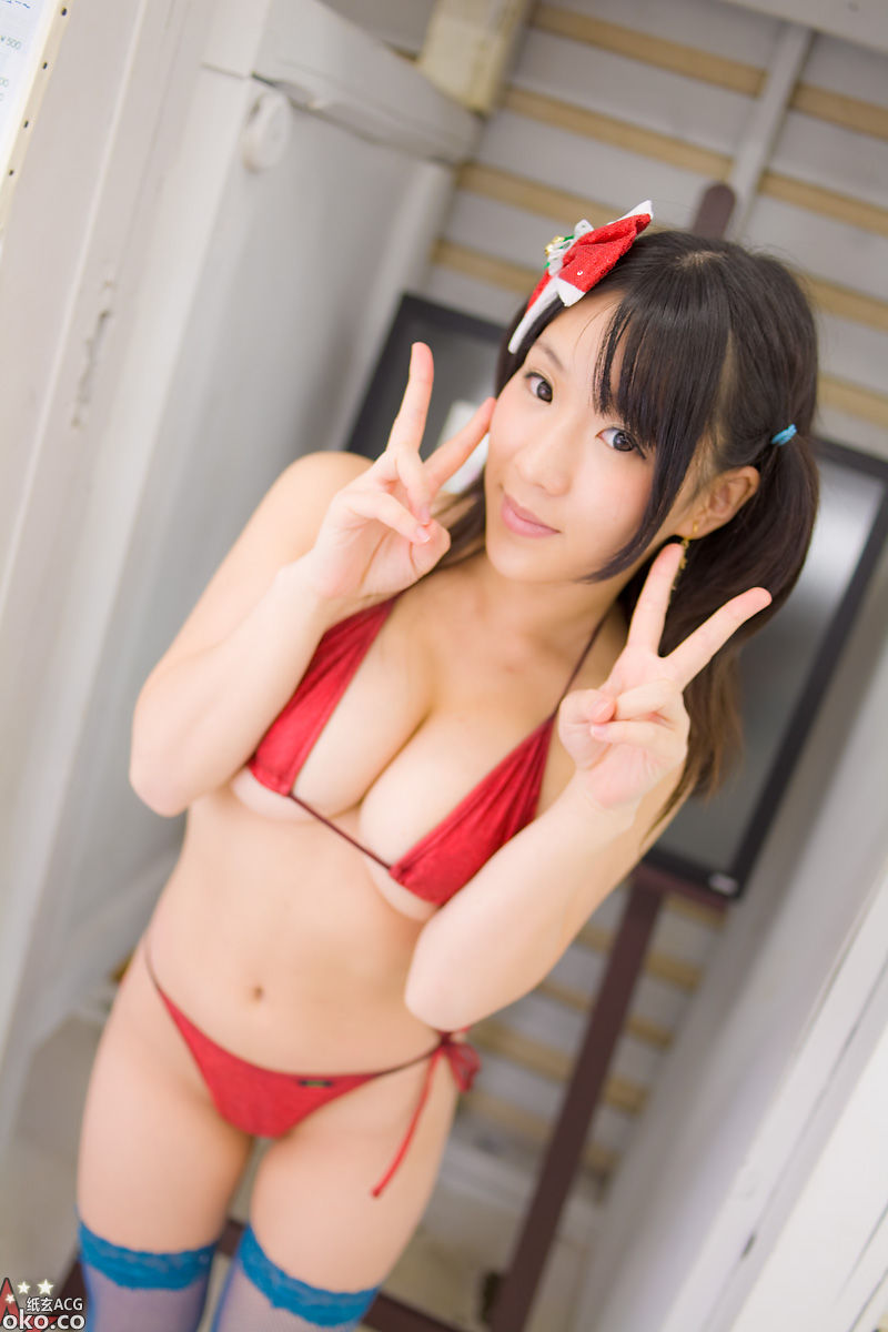 behoimi 361424 amemiya_luna bikini cleavage cosplay santa_girl swimsuit thighhighs.jpg