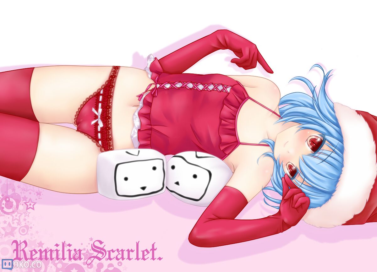 Konachan.com - 90525 blue_hair blush cameltoe christmas elbow_gloves nekokotei p.jpg