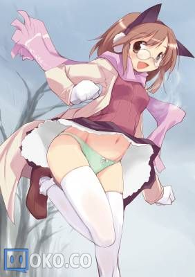 yande 164336 animal_ears e=mc2 megane nekomimi pantsu thighhighs.jpg