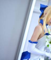 『贴图』型月十年之Saber lily蓝百合礼服COS （15P）